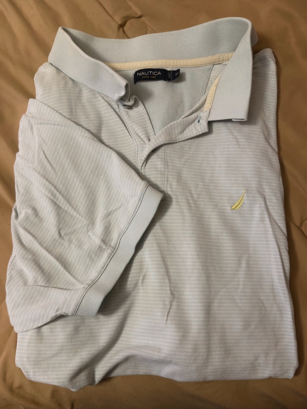 Nautica Light Blue Polo with Yellow Sail Logo